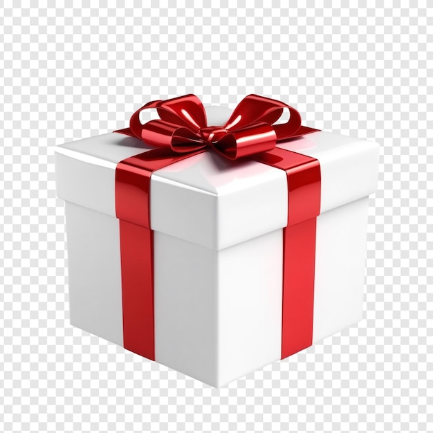 PSD caja de regalo con cinta 3d render png aislado en fondo transparente psd premium