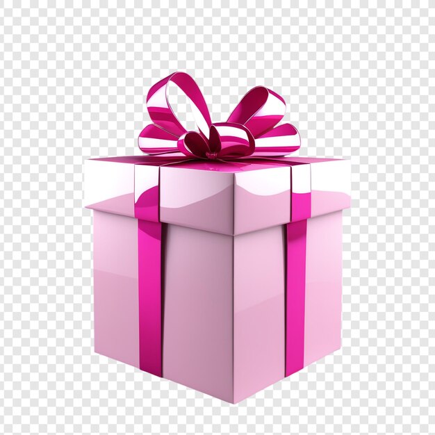 PSD caja de regalo con cinta 3d render png aislado en fondo transparente psd premium