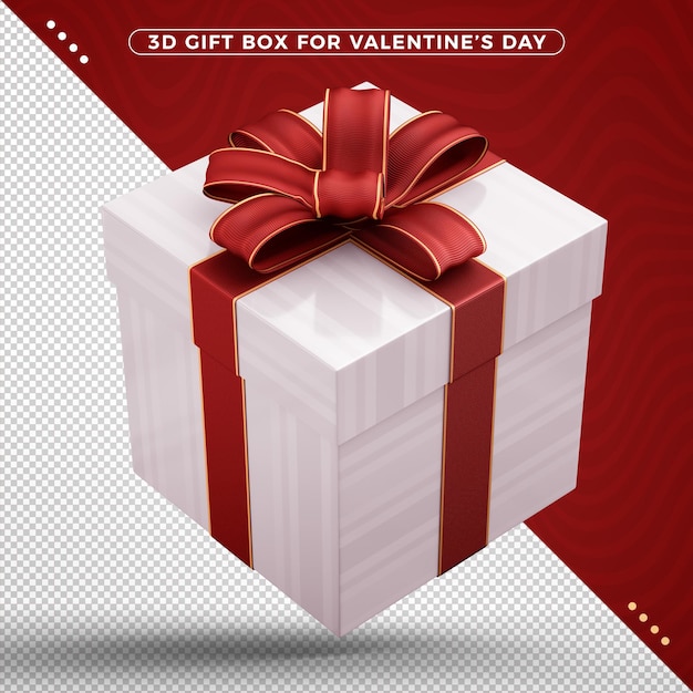 Caja de regalo con cinta decorativa roja para el día de San Valentín