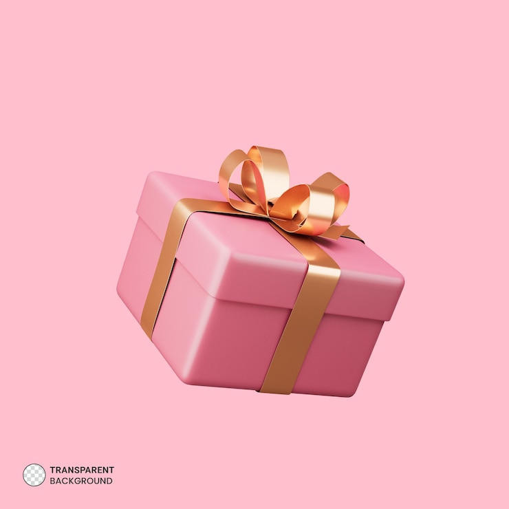 PSD caja de regalo con icono aislado de cinta