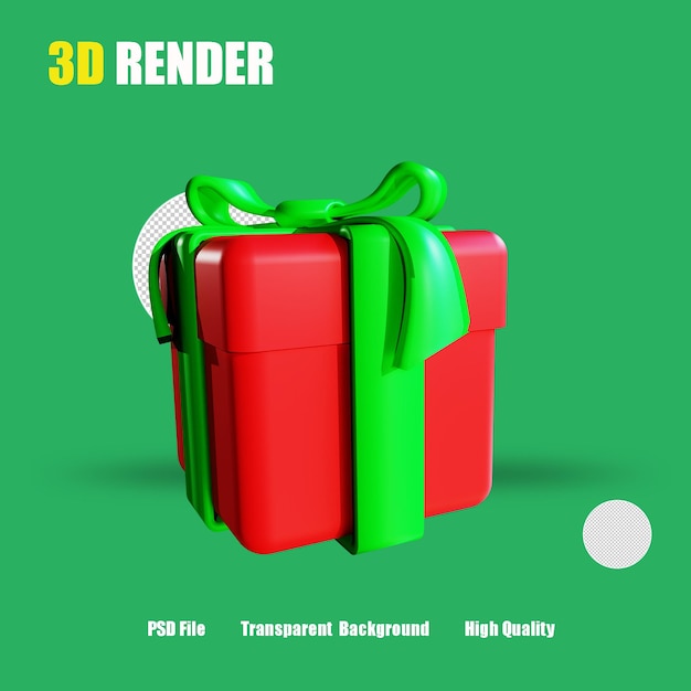 Caja de regalo de iconos 3d render 4 navidad