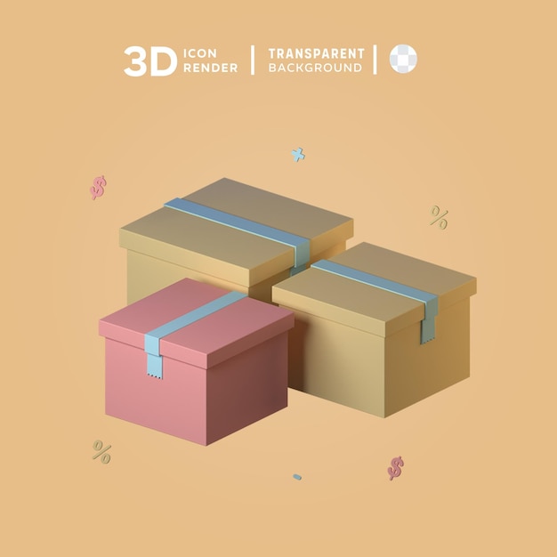 Caja de regalo ilustración 3d renderización icono 3d de color aislado