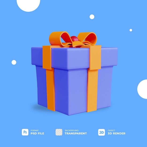 PSD caja de regalo de navidad 3d con fondo transparente