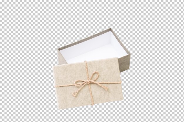 Caja de regalo de papel marrón aislada