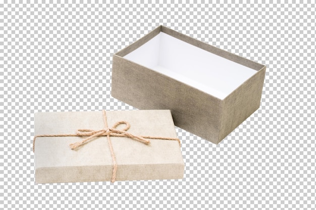 PSD caja de regalo de papel marrón aislada