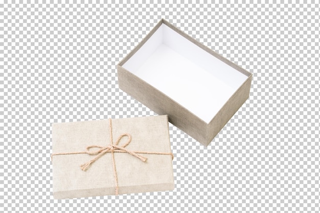 Caja de regalo de papel marrón aislada