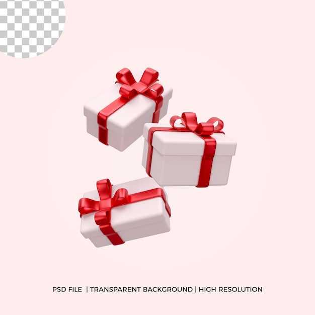 PSD caja de regalo realista de renderizado 3d