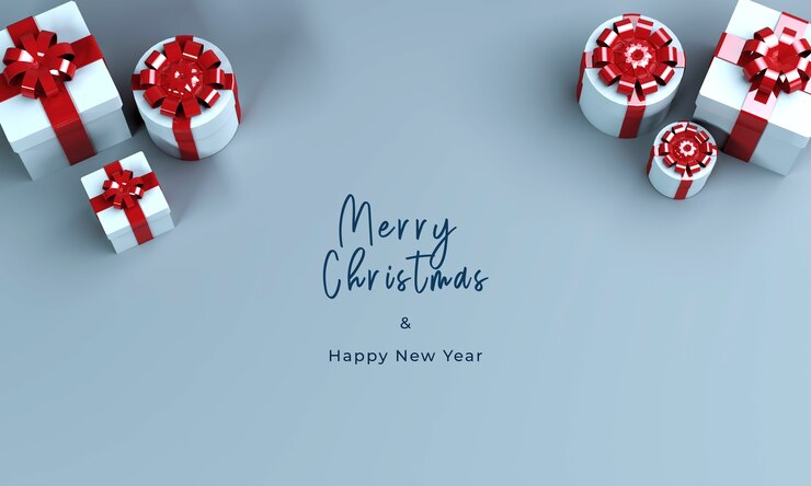 PSD caja de regalo de render 3d para feliz navidad