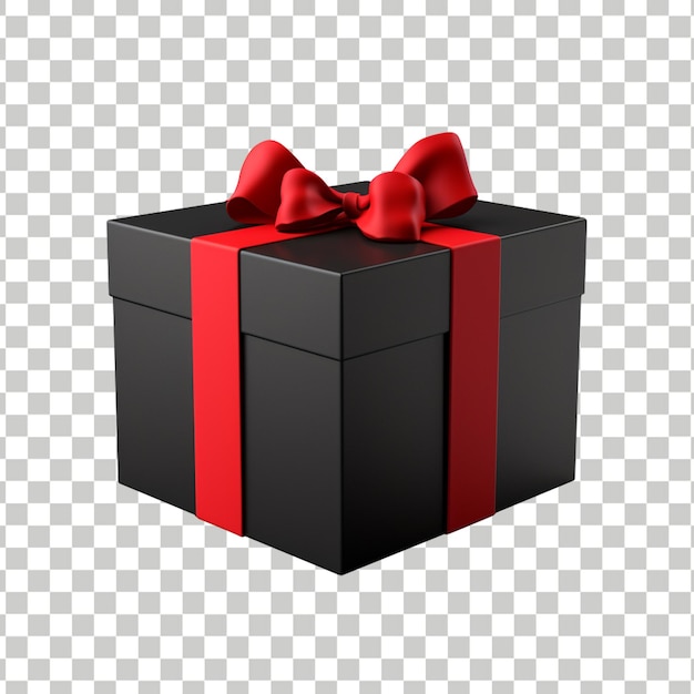 PSD caja de regalo renderizada en 3d con fondo transparente