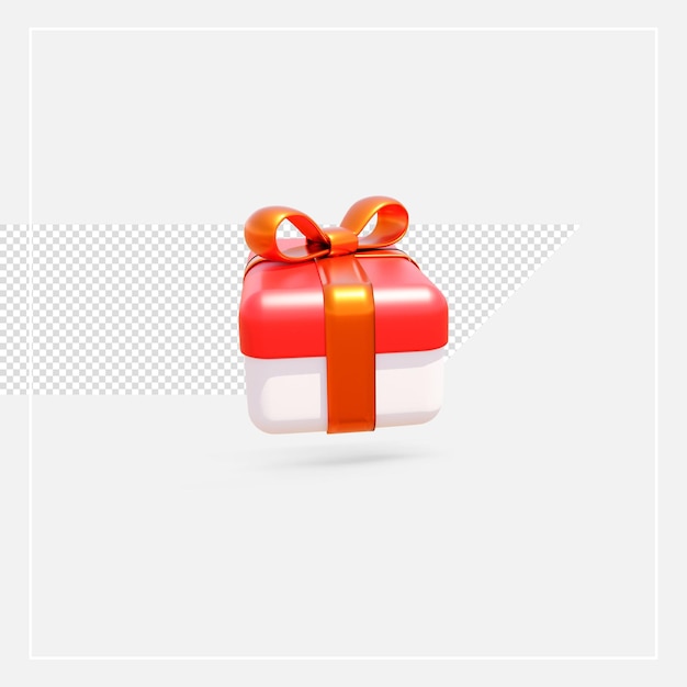 PSD caja de regalo de renderizado 3d aislada