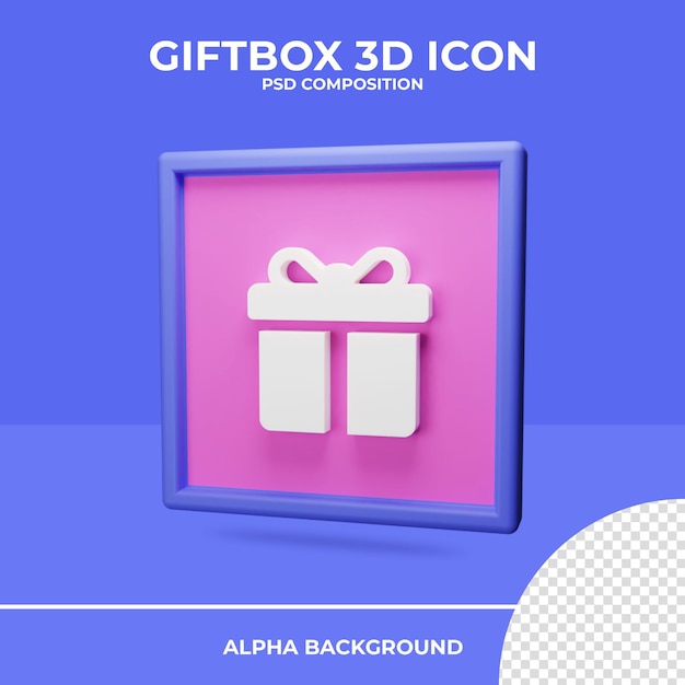 Caja de regalo, renderizado 3d, icono, render