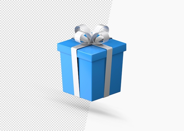 PSD caja de regalo sorpresa realista con icono de cinta 3d