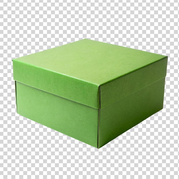 PSD caja de regalo verde aislada sobre un fondo transparente