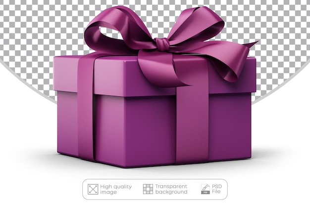 PSD caja de regalos aislada en un fondo transparente png
