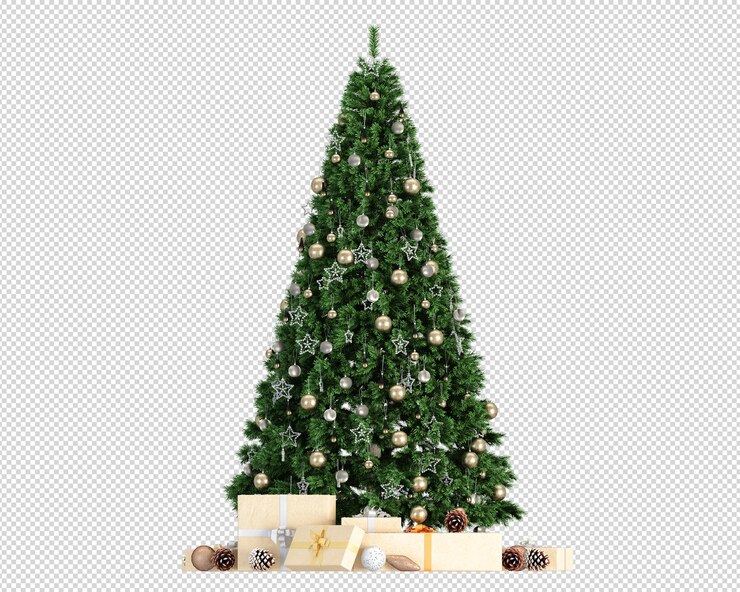 Caja de regalos árbol de navidad decorado verde claro