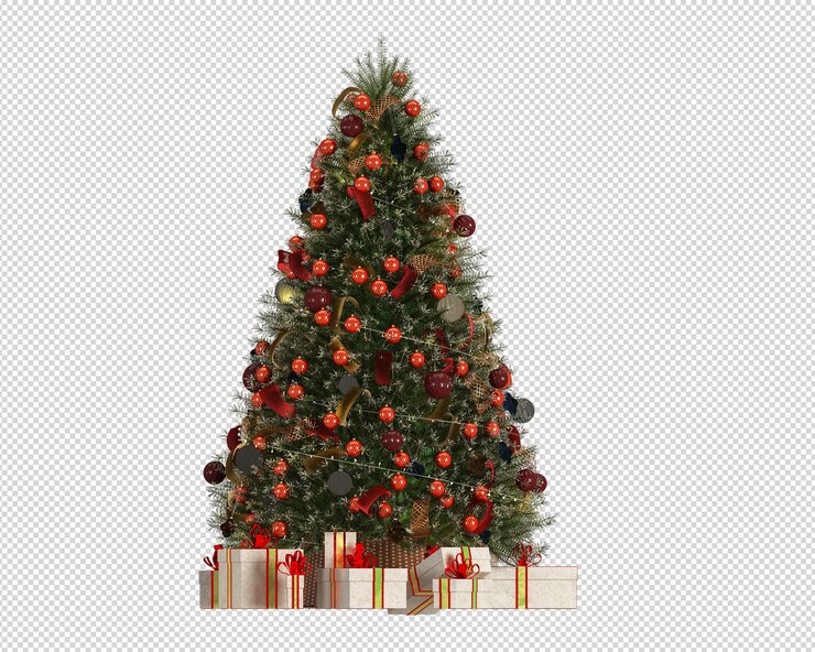 Caja de regalos árbol de navidad decorado verde claro