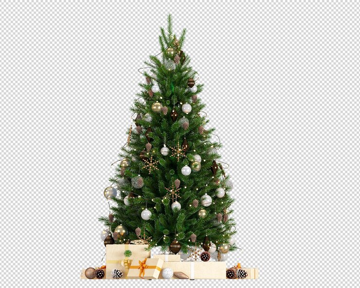Caja de regalos árbol de navidad decorado verde claro