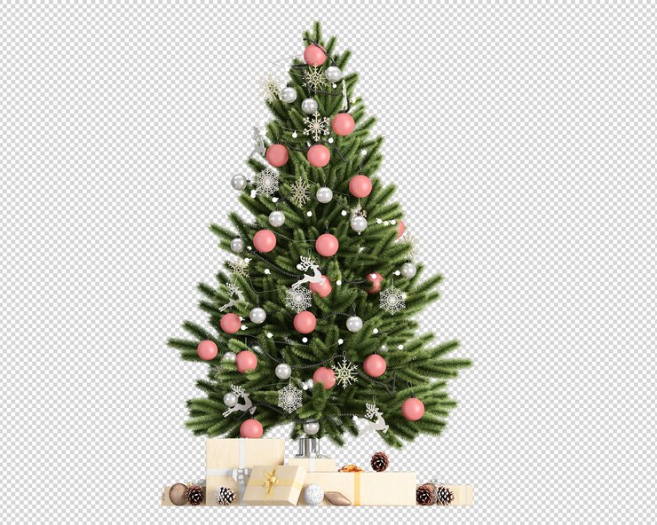 Caja de regalos árbol de navidad decorado verde claro