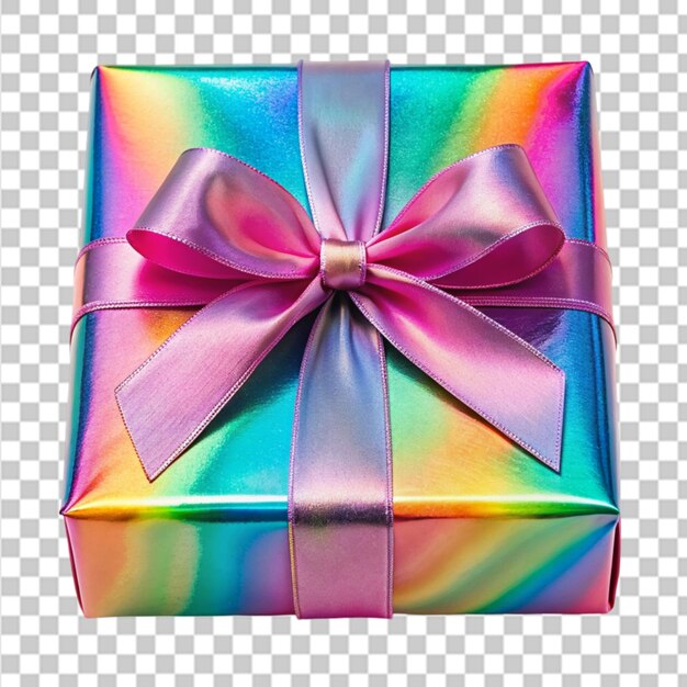 Caja de regalos de Navidad con fondo transparente aislado