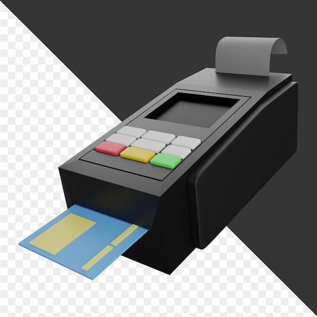 una caja registradora con un botón verde y un botón azul