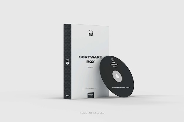 PSD caja de software con maqueta de unidad de cd