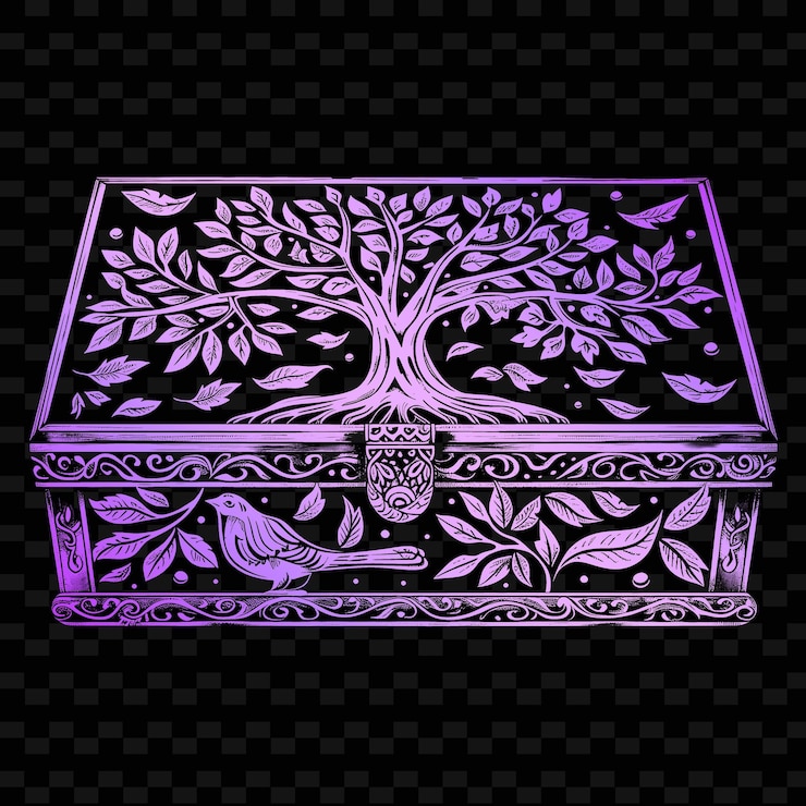 PSD una caja con una tapa morada y las palabras «quot royal quot».