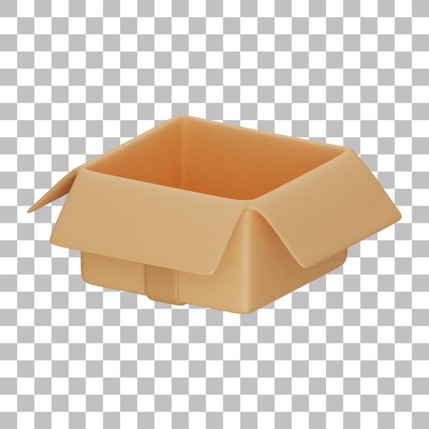 PSD caja vacía ilustración 3d