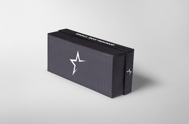 Una caja de zapatos negra con el logotipo de la estrella