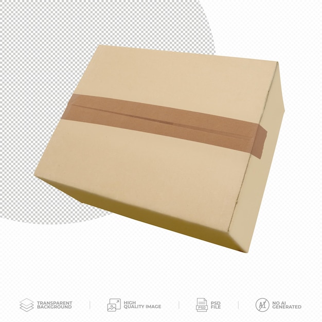 PSD cajas de cartón voladoras sobre un fondo transparente