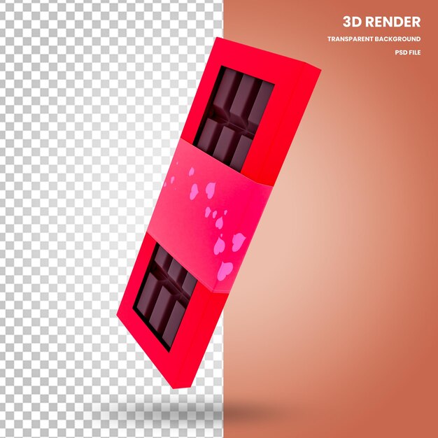 Cajas de chocolate 3D Render elementos de San Valentín