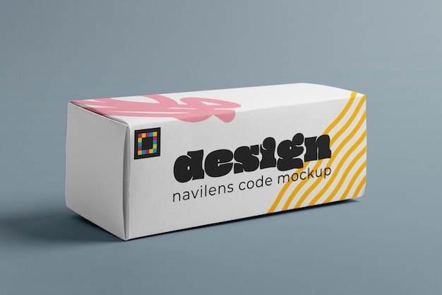 PSD cajas con diseño de maqueta de código navilens.