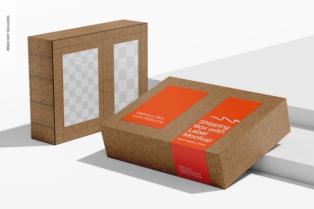 Cajas de envío rectangulares con modelo de etiqueta adhesiva
