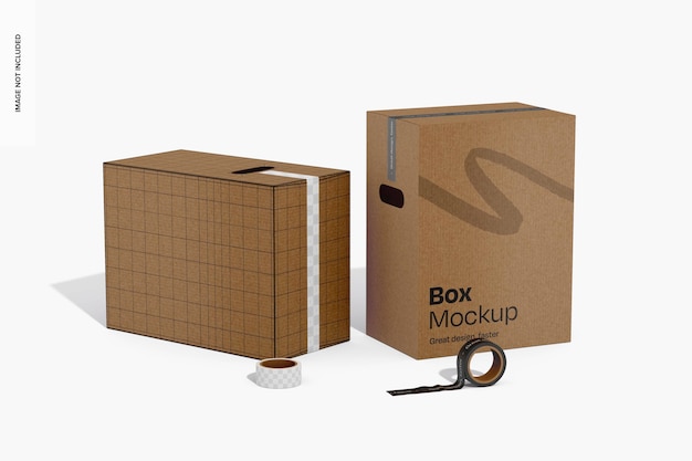 Cajas con maqueta de cinta de seguridad