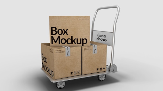 Cajas de maquillaje en el camión de mano
