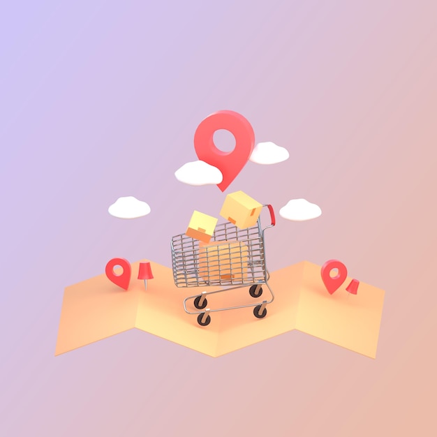 Cajas de papel PSD de las parcelas Ilustración de renderizado 3D