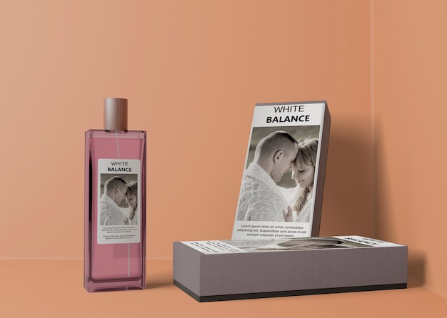 Cajas de perfume y frasco de perfume rectangular