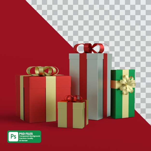 PSD cajas de regalo de navidad 3d