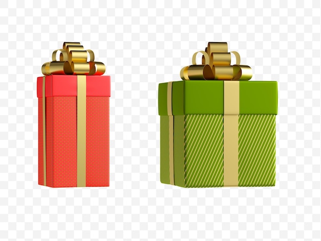 Cajas de regalo de Navidad rojas y verdes