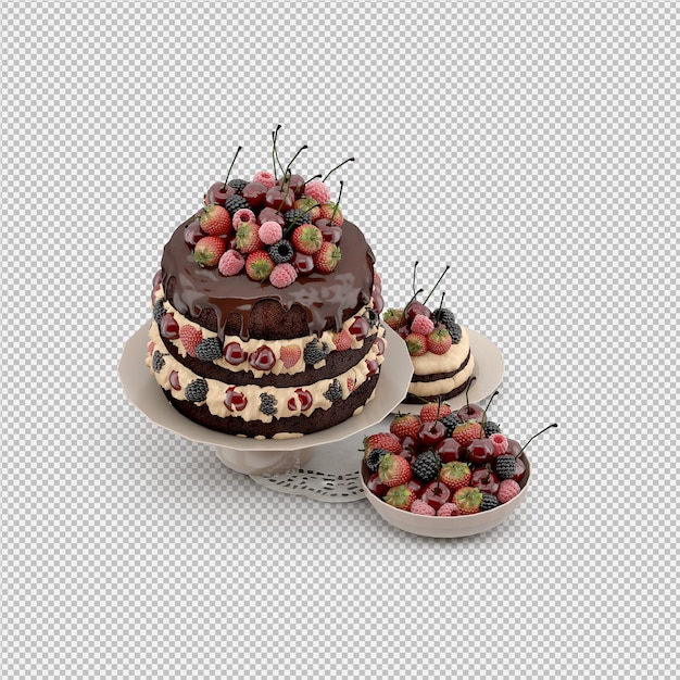Cake 3D rendu isolé