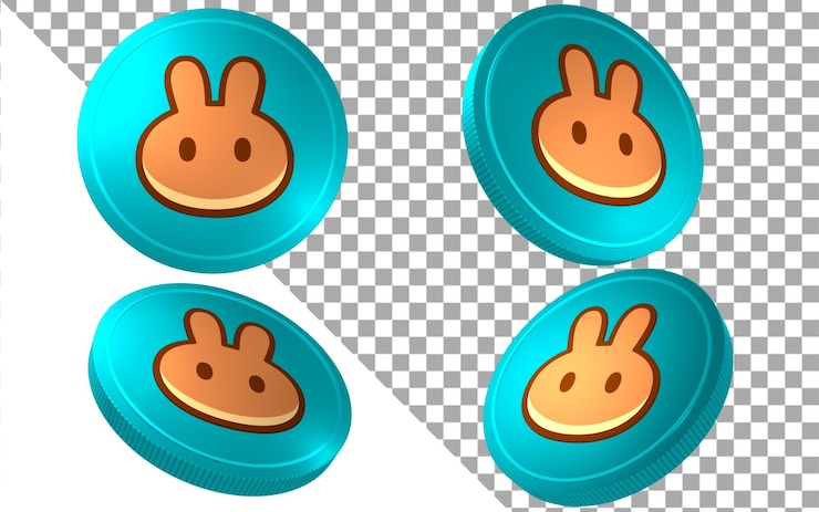 PSD cake pancakeswap ilustração de renderização 3d token de moeda ícone do logotipo de criptomoeda