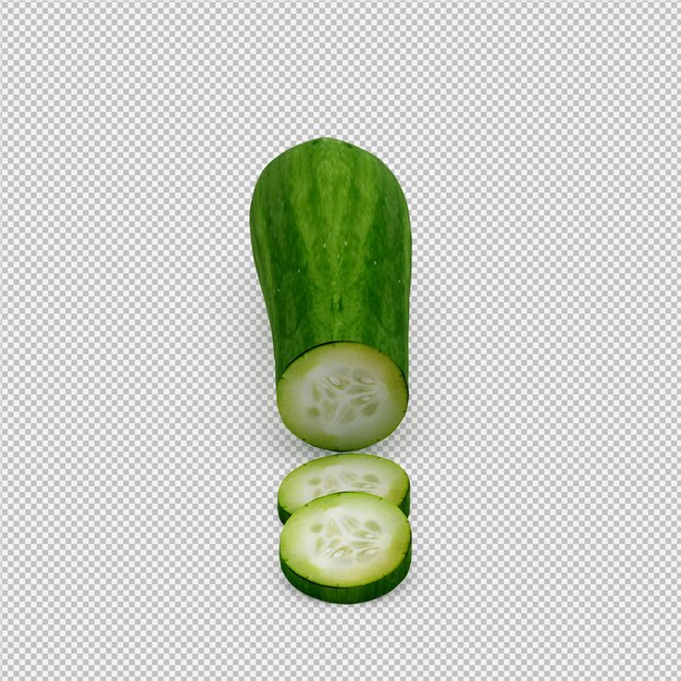 Calabacín isométrico 3d render