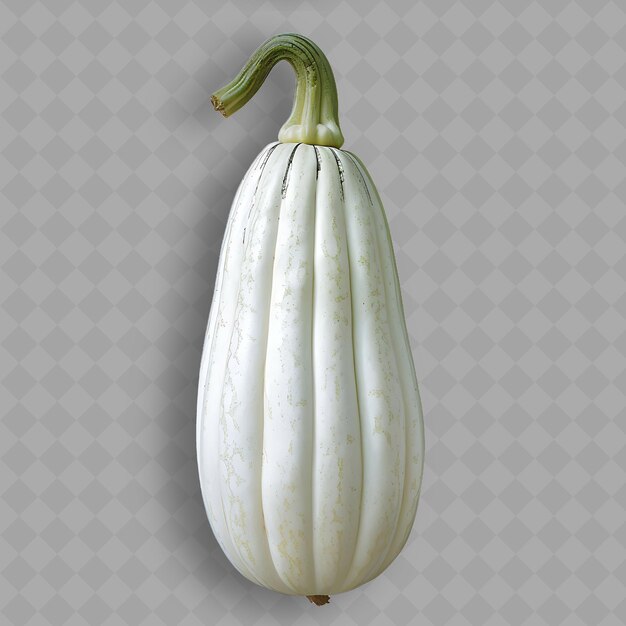 PSD una calabaza blanca con tallo verde y una parte superior blanca