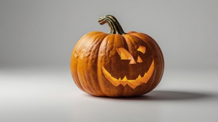 PSD una calabaza con una cara tallada en ella