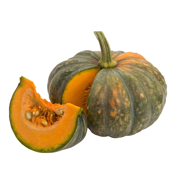 PSD calabaza entera con un fondo transparente de cuña perfectamente cortada