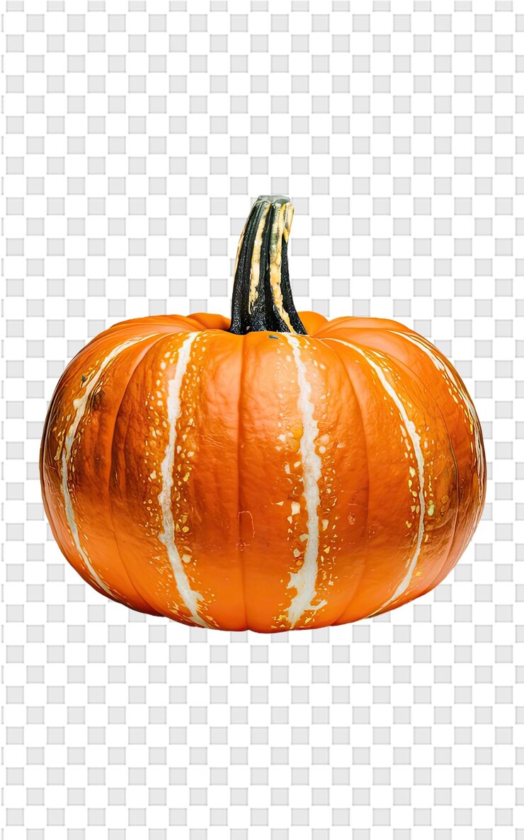 PSD una calabaza con una franja blanca en su lado