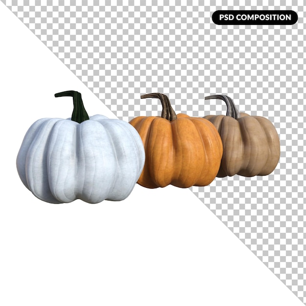 PSD calabaza de halloween 3d aislada