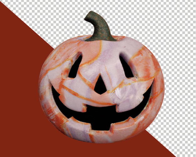 Calabaza de halloween 3d en mármol