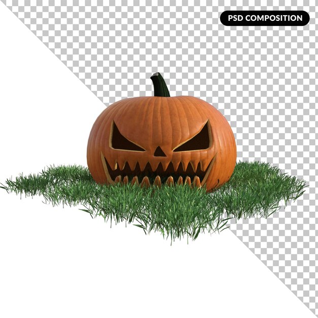 Calabaza de halloween aislada 3d