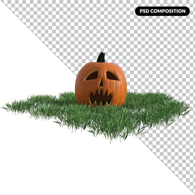 Calabaza de halloween aislada 3d