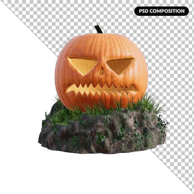 Calabaza de helloween aislada 3d